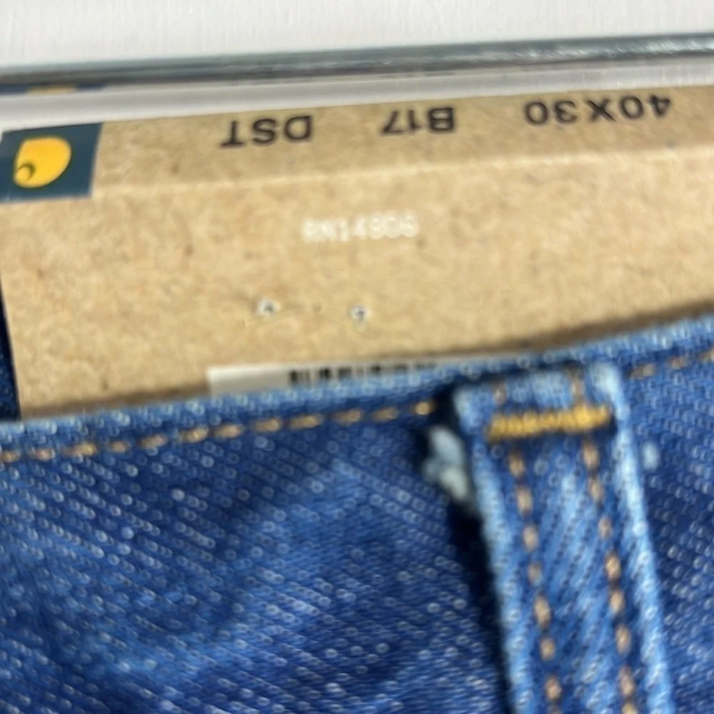 NWT Carhartt Relaxed Fit Tapered Leg Dark Blue Jeans Mens Size 40x30 - Picture 5 of 9